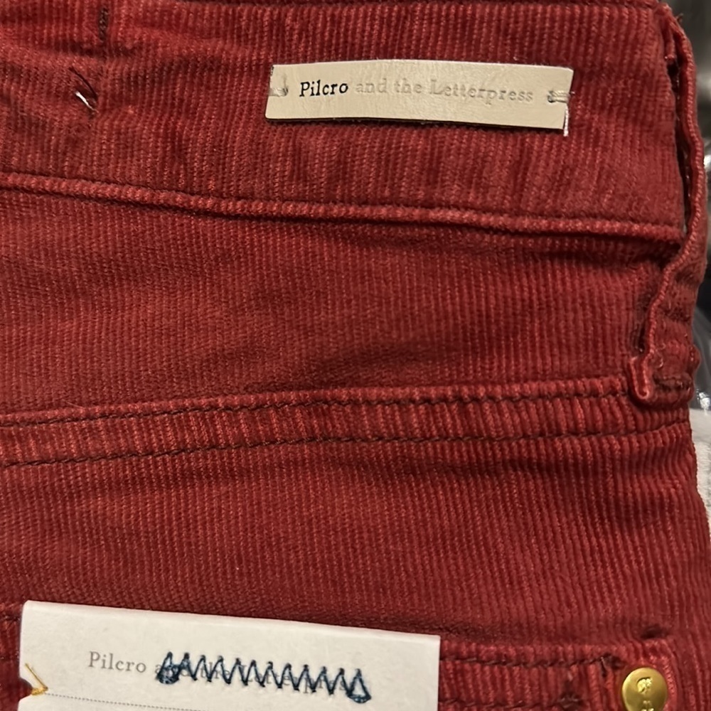 Pilcro red script corduroy pants - Picture 4 of 5